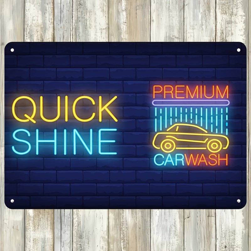 Auto Repair Shop Design - Letreiro Neon Quick Shine Car Wash