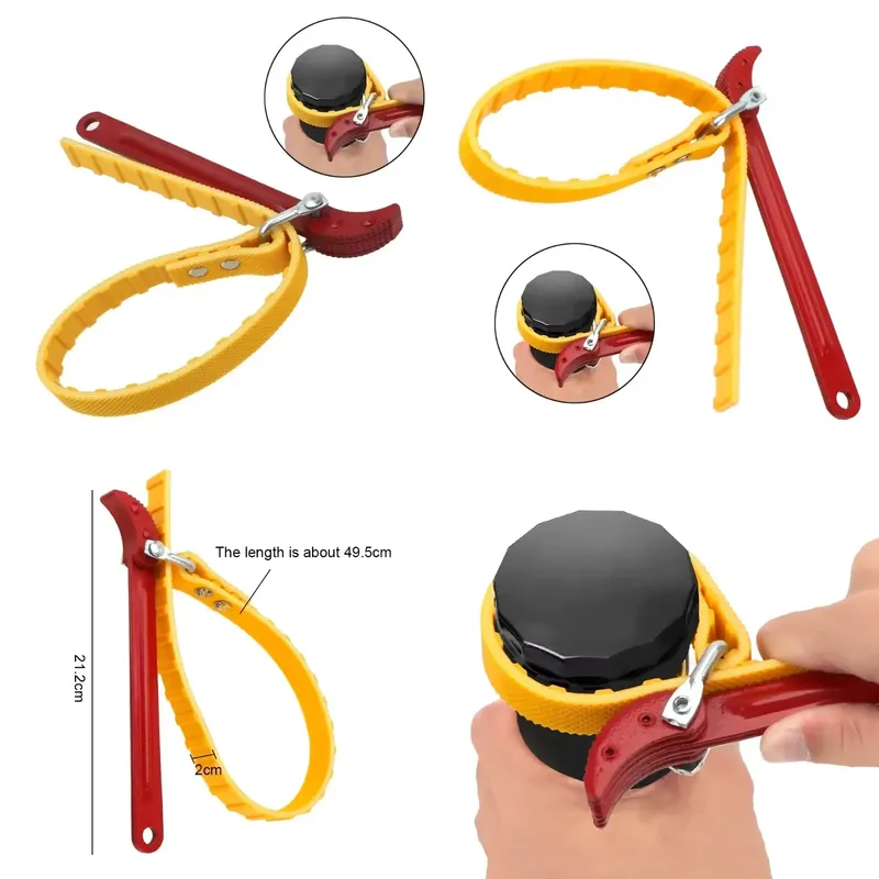 Oil Filter Wrench - Chave de Cinto Ajustável para Filtro