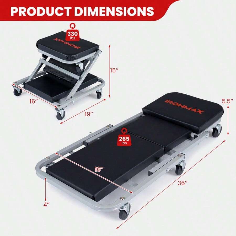 Cadeira de mecânico 2 em 1 de  - Auto Repair Shop Design avaliação e preço